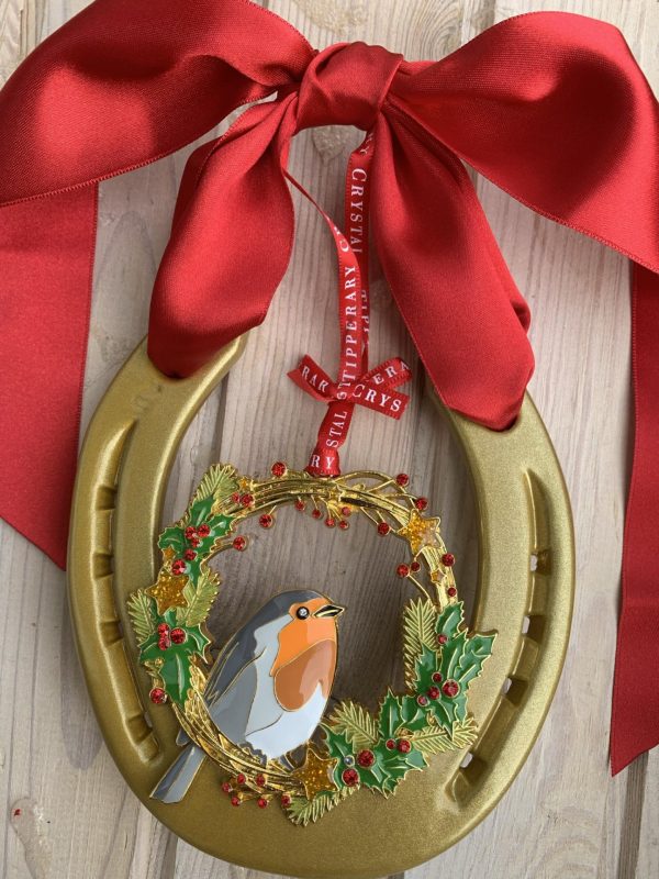 Christmas Robin Horseshoe Decoration