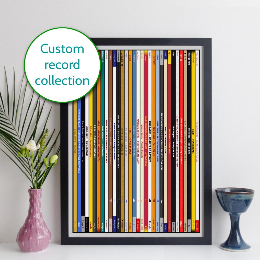 elevencorners personalised record collection print