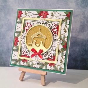 Gold Nativity Scene - Christmas Handmade Card