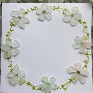 Flower Wreath Seaglass Card