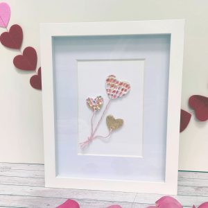 Personalised Textured Heart Balloon Clay Artwork