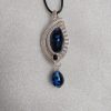 Blue Glass Drop Pendant Necklace