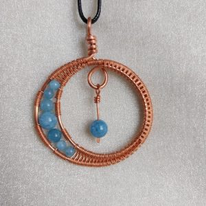 Copper and Aquamarine Jade Necklace