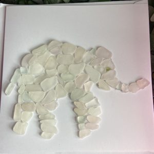 Baby Elephant Seaglass Card