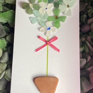 Flower Heart Seaglass Card