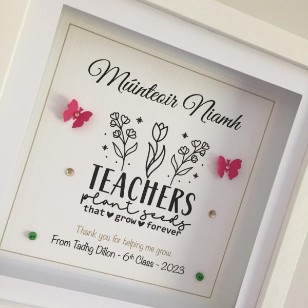 Teacher gift As Cute as a Button Personalised Framed Prints personalised