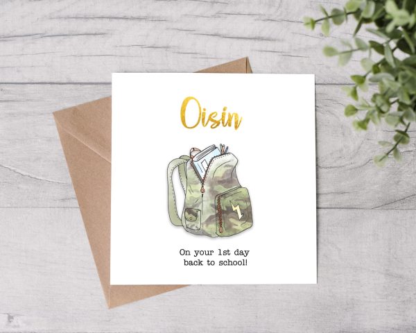 Back To School Personalised Card - Camo