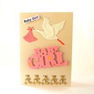 Unique handmade Baby Girl cards from Chris’s Cards