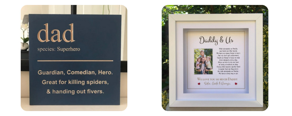 Personalised Dad Wooden Plaque | Personalised Daddy and Us Photo Frame